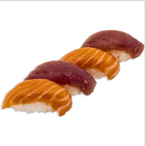 nigiri de salmón y atún