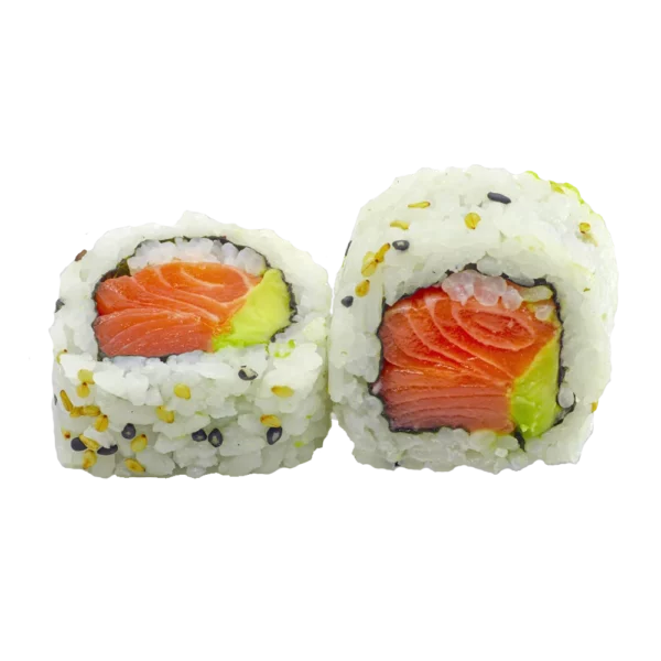 Uramaki de salmón y aguacate